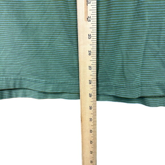 Peter Millar Mountainside Collection Polo Shirt Men S Green Blue Striped Stretch - Picture 6 of 9